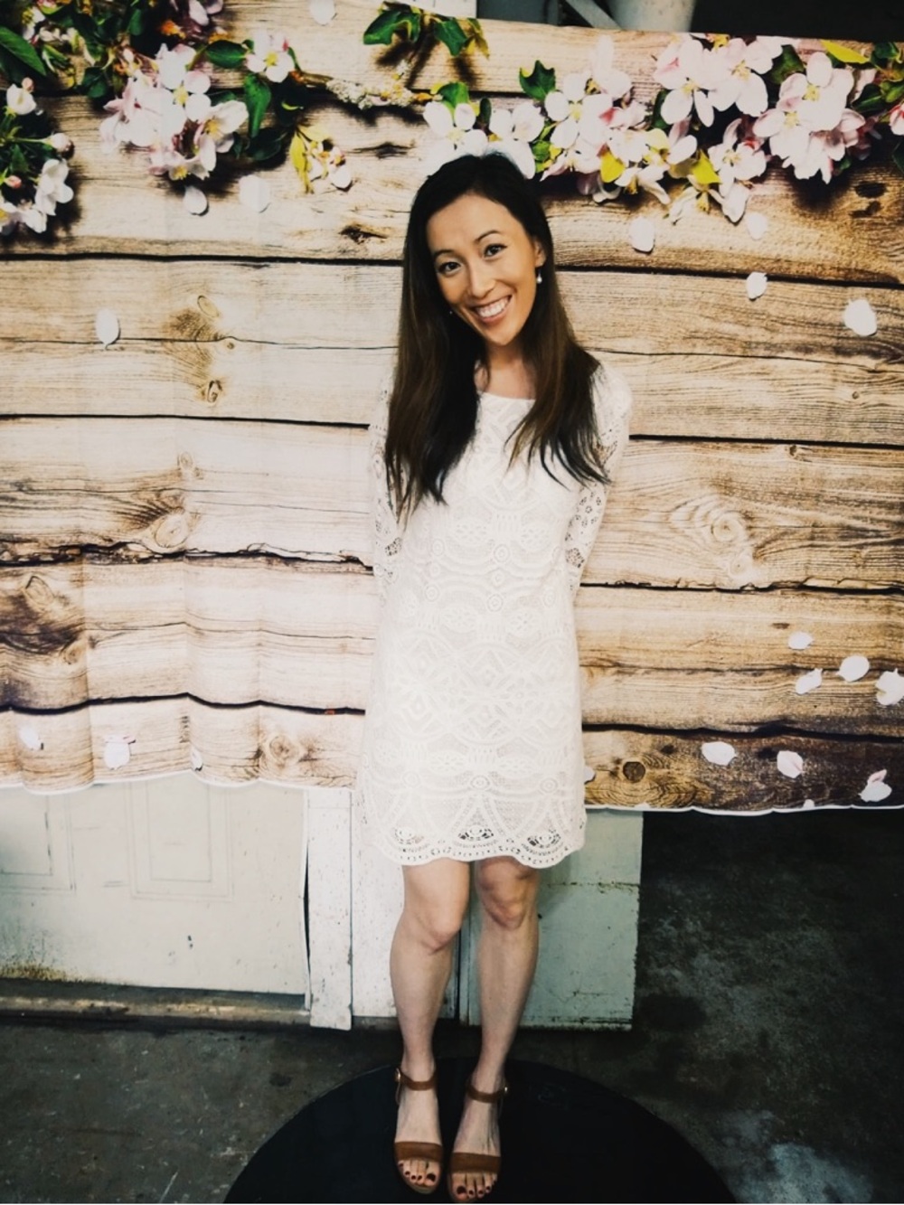 Sezane White Lace Mini Shift Dress